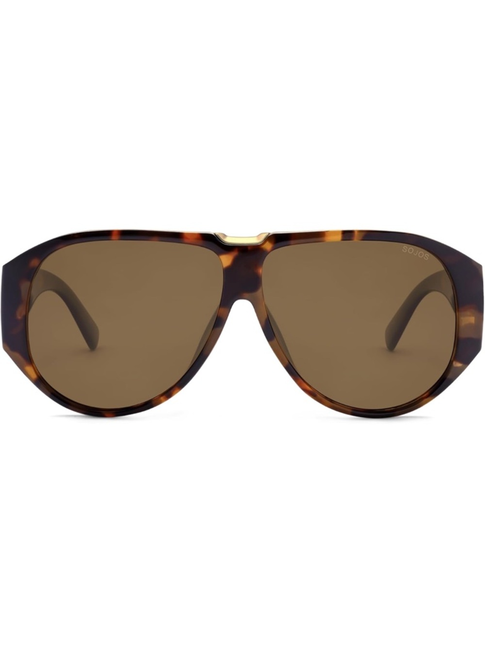 Tortoiseshell Oversized Aviator Sunglasses, SOJOS, Brown Lenses, Trendy - Picture 3 of 9
